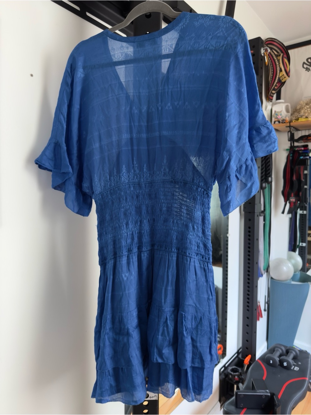 IRO Blue Ruffled V-Neck Tunic - Picture 4 of 5